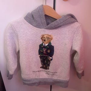 toddler gray polo bear polo hoodie